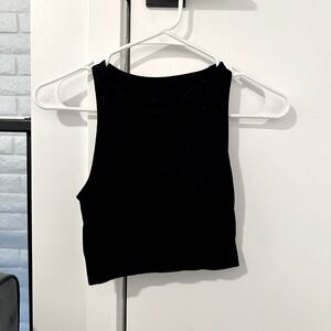 Black tight workout top